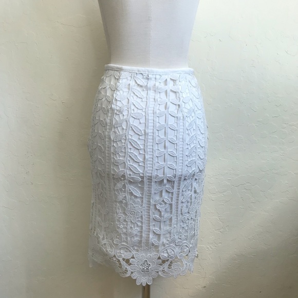 Romeo + Juliet Couture Nordstrom Lace Pencil Skirt White XS - Picture 3 of 6